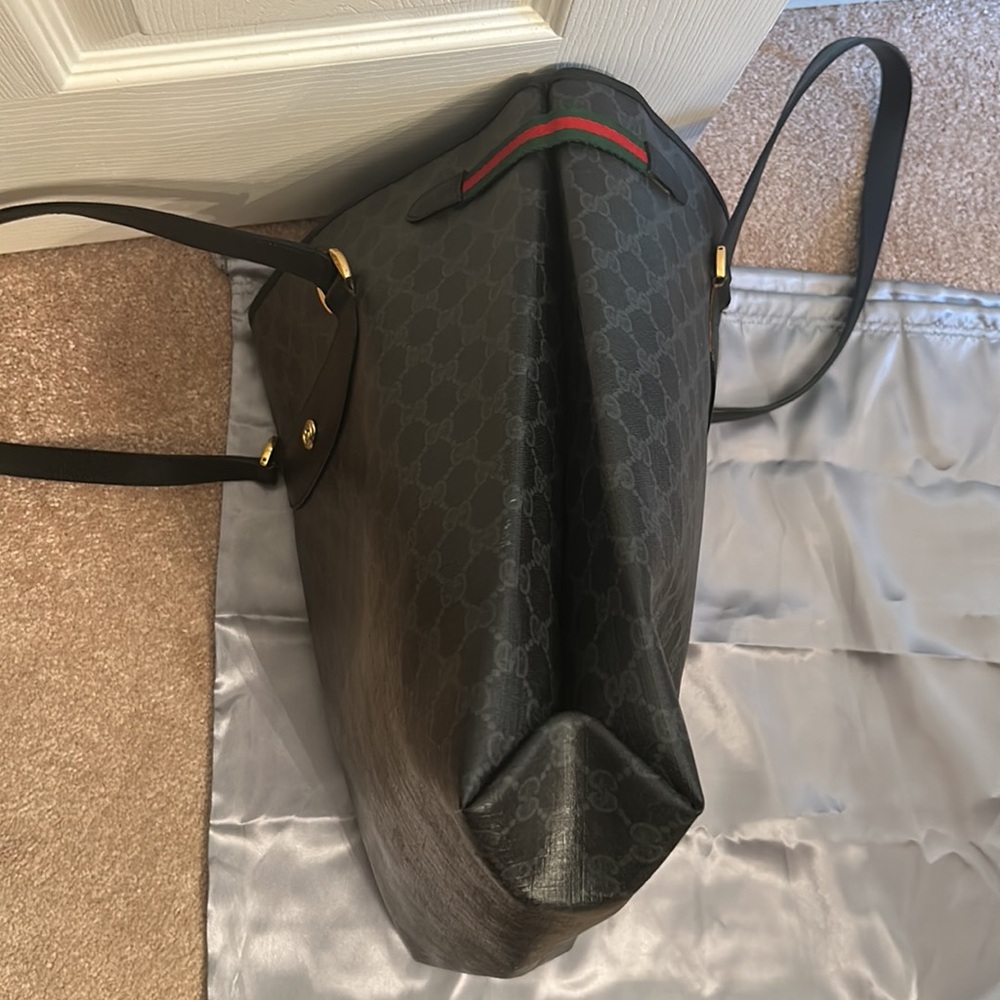 Gucci Supreme Sherry Line Tote Bag - Black - Picture 3 of 11